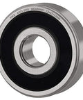 6301 2RS Pre-Lubricated Deep Groove Ball Bearing with double rubber seals, chrome steel, size 12x37x12mm, front view showing precise construction