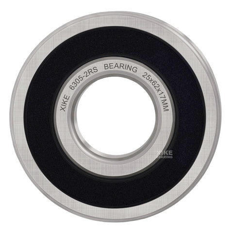 Front view of 10 Pcs 6305-2RS Double Rubber Seal Bearings 25x62x17mm, Pre-Lubricated and Stable Performance and Cost Effective, Deep Groove Ball Bearings