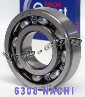 6308 Nachi Bearing Open C3 Japan 40x90x23mm close-up view of deep groove ball bearing