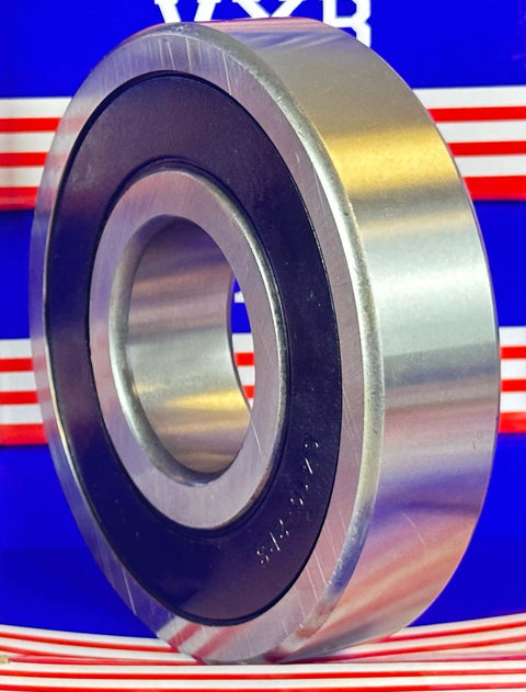 6410-2RS Sealed Deep Groove Ball Bearing 50x130x31mm Chrome Steel - Heavy Duty, side view, rubber seals visible