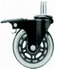 64mm Caster Wheel 77 pounds Swivel and Upper Brake Polyurethane Stem - VXB Ball Bearings