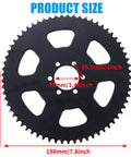 Image of a 65 Teeth 35 Chain Rear Sprocket For Coleman Mini Bikes And Go Karts, showing dimensions and sprocket design.