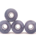 65mm By 43mm 78A Skateboard Wheel Set With 608RS Bearings Spacers Flash Core Washers And One Piece Tool For Cruiser And Street Skating Complete Kit By LONTOHCE, front view of four wheels stacked in two layers