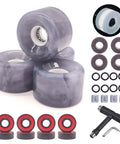65mm By 43mm 78A Skateboard Wheel Set With 608RS Bearings Spacers Flash Core Washers And One Piece Tool For Cruiser And Street Skating Complete Kit By LONTOHCE