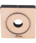 65mm Circular Cutting Die For Leather Cardboard Rubber Plastic Clay And Layered Fabric on birch wood base