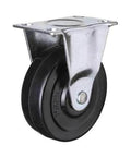 ✝️ 65mm Caster Wheel 44 Lbs Fixed Grey rubber - Top Plate Mount for smooth motion and stable alignment, side view.