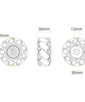 Technical diagram of 65mm Omni Directional Robot Wheel Set. High Hardness Plastic Wheels with Rubber Grip. Measurements shown: 65mm, 30mm, 12mm.