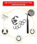 Assorted rings and pliers from 65Mn Carbon Steel Retaining Ring Kit 1880 Piece All In One E Clips Hole Rings And Shaft Rings Internal External Circlips