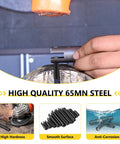 274 Piece Roll Pin Set Slotted Metric Pins 65Mn Steel shown with hammer and installation process