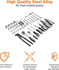65 Piece General Household Tool Kit Set With Carry Case Durable Steel Tools Ergonomic Non Slip Handles Handy For Everyday DIY Projects And Basic Home Repairs displayed with tools arranged.