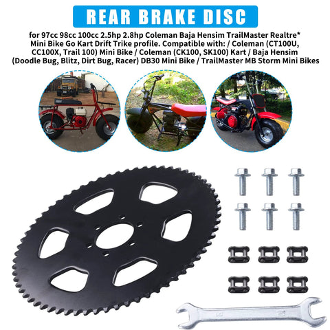coleman mini bike 100cc chain 65 Teeth Rear Sprocket for Bikes ✓ Casting Reels karts/mini bikes) Nitro Optisym Snowboard 2024 Color:Marquez5 TC1