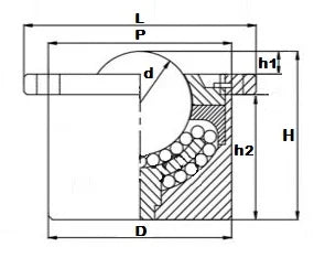 661 lbs Downward Side Facing Transfer Unit Caster - VXB Ball Bearings