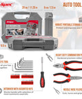 Grab-And-Go 67-Piece Metric Auto Mechanic Tool Set For Cars, Motorcycles, Trucks, Boats, RVs And Jeeps with pliers and toolbox