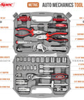 Grab-And-Go 67-Piece Metric Auto Mechanic Tool Set For Cars, Motorcycles, Trucks, Boats, RVs And Jeeps, Includes Pliers