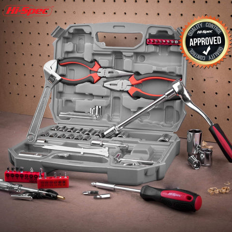 Grab-And-Go 67-Piece Metric Auto Mechanic Tool Set For Cars, Motorcycles, Trucks, Boats, RVs And Jeeps, Includes Pliers, Screwdrivers, Sockets, And A Sturdy Tool Box Storage Case For Quick Home And Pro Repairs
