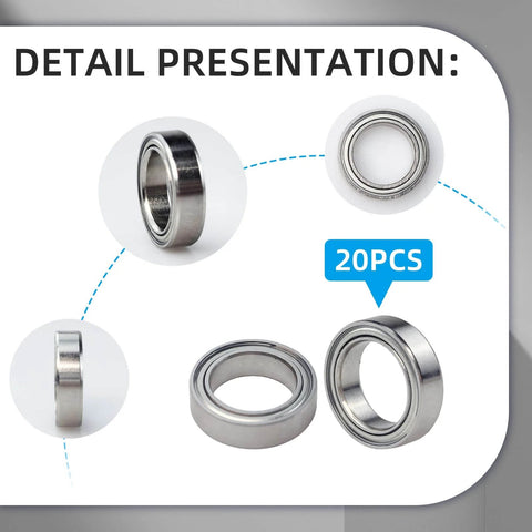 Detailed view of 6700ZZ Deep Groove Ball Bearings 10x15x4mm Pro Grade Miniature Bearings With Double Metal Shielding Pack Of 20