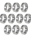 Compact 6700ZZ deep groove ball bearings 10-pack, chrome steel 10x15x4mm, showing shields for reliable motion and durability.