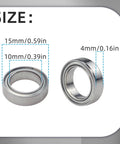 6700ZZ Deep Groove Ball Bearings 10x15x4mm Pro Grade Miniature Bearings With Double Metal Shielding Pack Of 20 size details