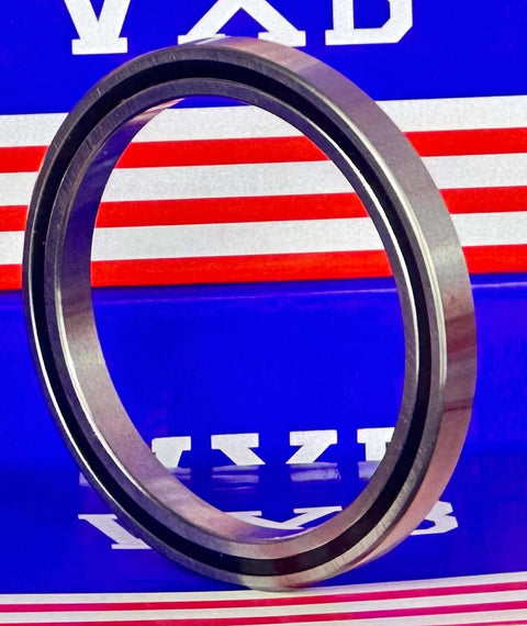 6711-2RS Thin Section Bearing 55x68x7mm side view showcasing chrome steel material and low-profile design.
