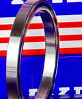 6711-2RS Thin Section Bearing 55x68x7mm side view with chrome steel finish and rubber sealing.