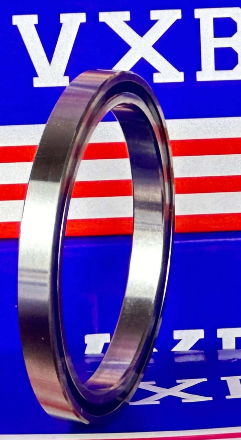 6711-2RS Thin Section Bearing 55x68x7mm side view with chrome steel finish and rubber sealing.