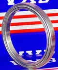 6711ZZ Thin Section Bearing 55x68x7mm - Shielded Ball Bearing side view highlighting chrome steel material and design.