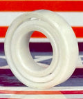 Close-up of 6800 Full Ceramic Ball Bearing 10x19x5mm showcasing its ZrO₂ ceramic material and PTFE cage.