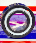 6800 Full Ceramic Bearing 10x19x5 Si3N4/PTFE side view showing ceramic and PTFE materials.