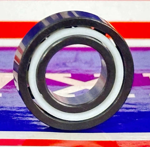 6800 Full Ceramic Bearing 10x19x5 Si3N4/PTFE side view showing ceramic and PTFE materials.