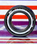 6801 Full Ceramic Bearing Si3N4/PTFE 12x21x5mm front view showcasing ceramic balls in black PTFE cage.