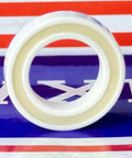 6802-2RS Full Ceramic Sealed Bearing ZrO2 15x24x5mm close-up view showing the PTFE seal and ceramic structure.