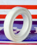 Close-up of 6802 Full Ceramic Bearing 15x24x5 ZrO2 showing white ceramic construction with inner diameter.