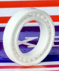 6802 Full Complement ZrO2 Ceramic Bearing 15x24x5mm side view showing white ceramic and ball arrangement inside.