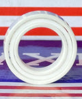 6802 Full Ceramic Bearing 15x24x5 ZrO2 stacked, showcasing the white ceramic material and inner structure.