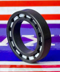 6802 Full Ceramic Bearing Si3N4/PTFE 15x24x5mm side view showcasing ceramic balls in a black cage.