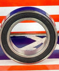 Close-up front view of 6802RS Bearing 15x24x5mm - Sealed Ball Bearing with rubber seals and chrome steel finish.