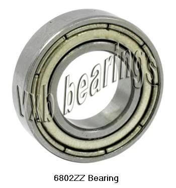 Vorderansicht der Premium-Version 6802ZZ Lager – Rillenkugellager, Metall shielded , 15mm x 24mm x 5mm , Marke VXB.