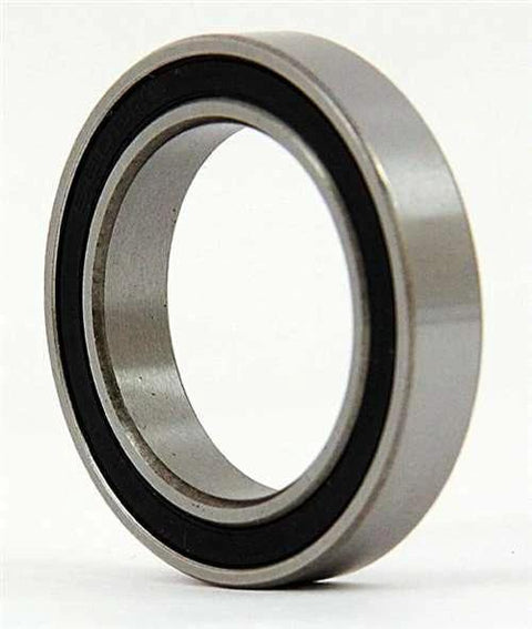 Premium 6803-2RS Bearing - 17x26x5mm Ball Bearing; close-up view showing rubber seals on a metal deep groove design