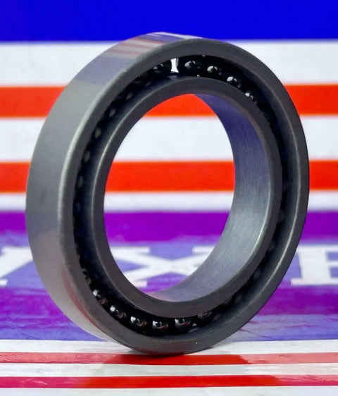 6803 Full Complement Full Ceramic Bearing 17x26x5mm Si3N4 side view showcasing ceramic design and silicon nitride balls.