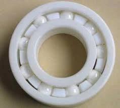 6803 Full Ceramic Bearing 17x26x5mm in white ceramic with ball elements visible, suitable for high-temperature applications.