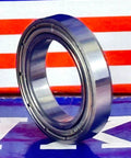 Side view of Premium 6803ZZ Bearing Deep Groove 6803Z with metal shields, 17x26x5mm, against a colorful background.