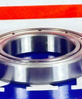 Close-up view of 10-Pack 6803ZZ 17x26x5mm Double Shielded Bearing showcasing shiny chrome steel construction.