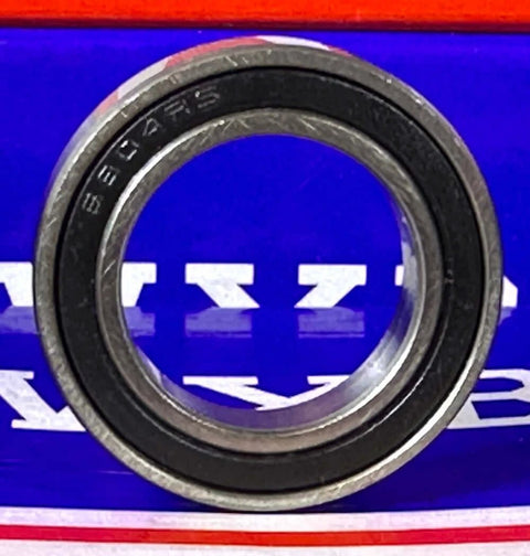 6804-2RS Hybrid Ceramic Bearing 20x32x7mm Sealed ABEC-3 front view showcasing rubber seal and stainless steel body.