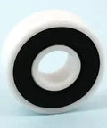 6806-2RS Full Ceramic Bearing ZrO2 Rings + Si3n4 Balls front view with black seal and white body