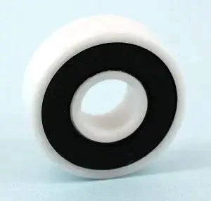 6806-2RS Full Ceramic Bearing ZrO2 Rings + Si3n4 Balls front view with black seal and white body