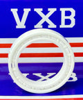 6806 Full Ceramic Bearing 30x42x7mm front view with white ceramic material and PTFE cage, suitable for industrial use.