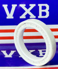 6806 Full Ceramic Bearing 30x42x7mm showcased with white PTFE cage and Zirconia balls against a VXB background.