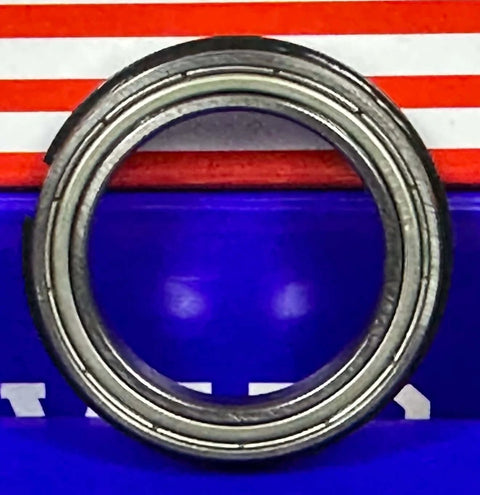 6806ZZNR Bearing 30x42x7 Shielded Snap Ring, showing front view of shielded ball bearing with metal shields.