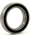 6807RS Bearing 35x47x7mm - Sealed Ball Bearing in a side view showing chrome steel and double seals.