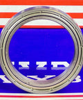 6807ZZ Bearing 35x47x7mm Shielded Ball Bearing front view showcasing chrome steel design and double metal shields.